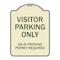 Signmission Parking Area Visitors Parking Valid Parking Permit Required Aluminum Sign, 24" x 18", TG-1824-23470 A-DES-TG-1824-23470 - alternate 1